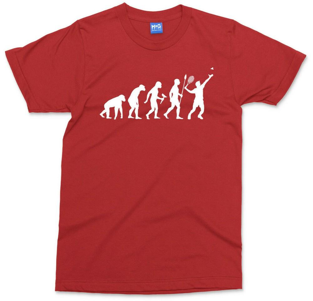 Evolution Of Badminton TShirt Funny Sports Racket Shuttlecock Racquet Gift Top S