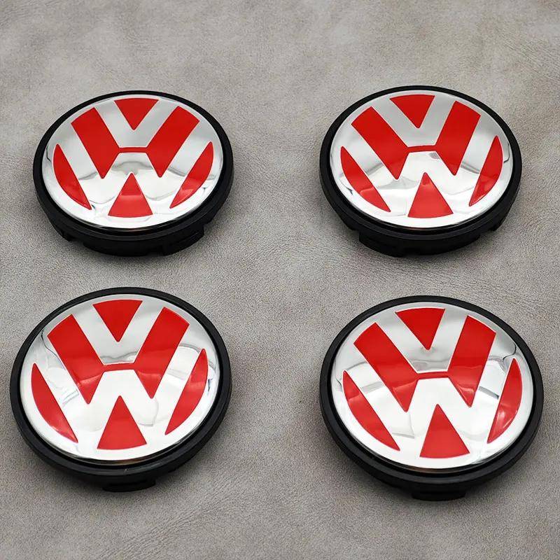 VW GTI GOLF 2026 Heiß für VW VOLKSWAGEN 4 Stück 65mm Rot VW Auto Radnabenkappen für Volkswagen VW R GTI Golf 6 Passat CC Magotan T