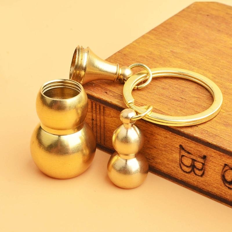 Portable Waterproof Metal Capsules Box Mini Medicine Holder Keychain Brass PillBox Pendant Pill Boxes Mini Pill Holde