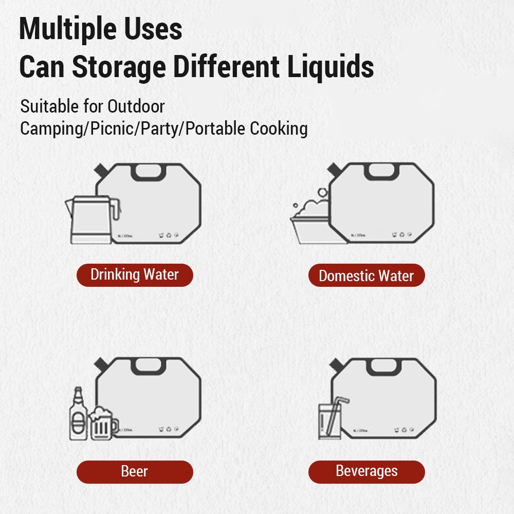 9L Collapsible Water Container Bag with Spigot Folding Water Jug for Camping Hiking