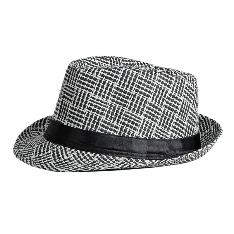 2025 New Korean Trendy Sun Hats British Top Hat Women's Men's Grometric Straw Hat Belt Jazz Hats Couple Beach Hat Fedoras Cap