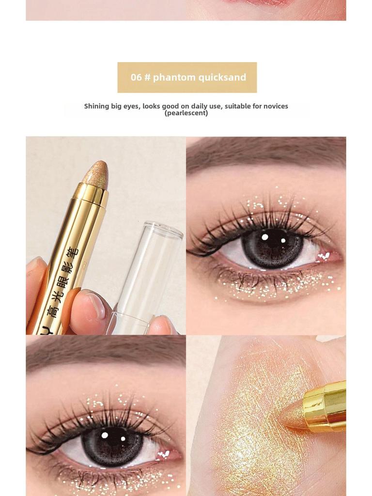 MKING Lazy Eye Makeup: Highlight & Lying Silkworm Double-Ended Eye Shadow Pen - Smudge-Free Eye Makeup Repair Cream