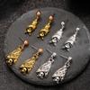 New Arrivals Fashion Gothic Dark Black Gold Silver Two Bat Pendant Dangle Earrings for Women Halloween Party Jewelry Gifts