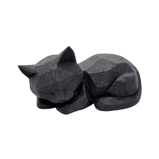 Estátua de Gato Dormindo, Miniatura de Gato Fofa para Mesa Estante, Decoração Geométrica Moderna Impressa em 3D Presente para Amantes de Gatos