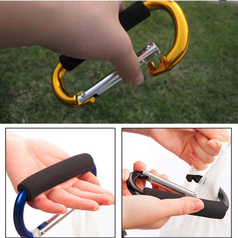 2Pcs D-Ring Baby Stroller Hook Sponge Handle Pram Lifting Button  Travel Backpack