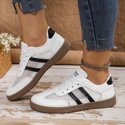 Atmungsaktive Netz-Komfort-Sneaker für Damen, gemischte Farben, weiche Sohle, rutschfest, Sportschuhe für Damen, leicht, Schnürung, Freizeitschuhe