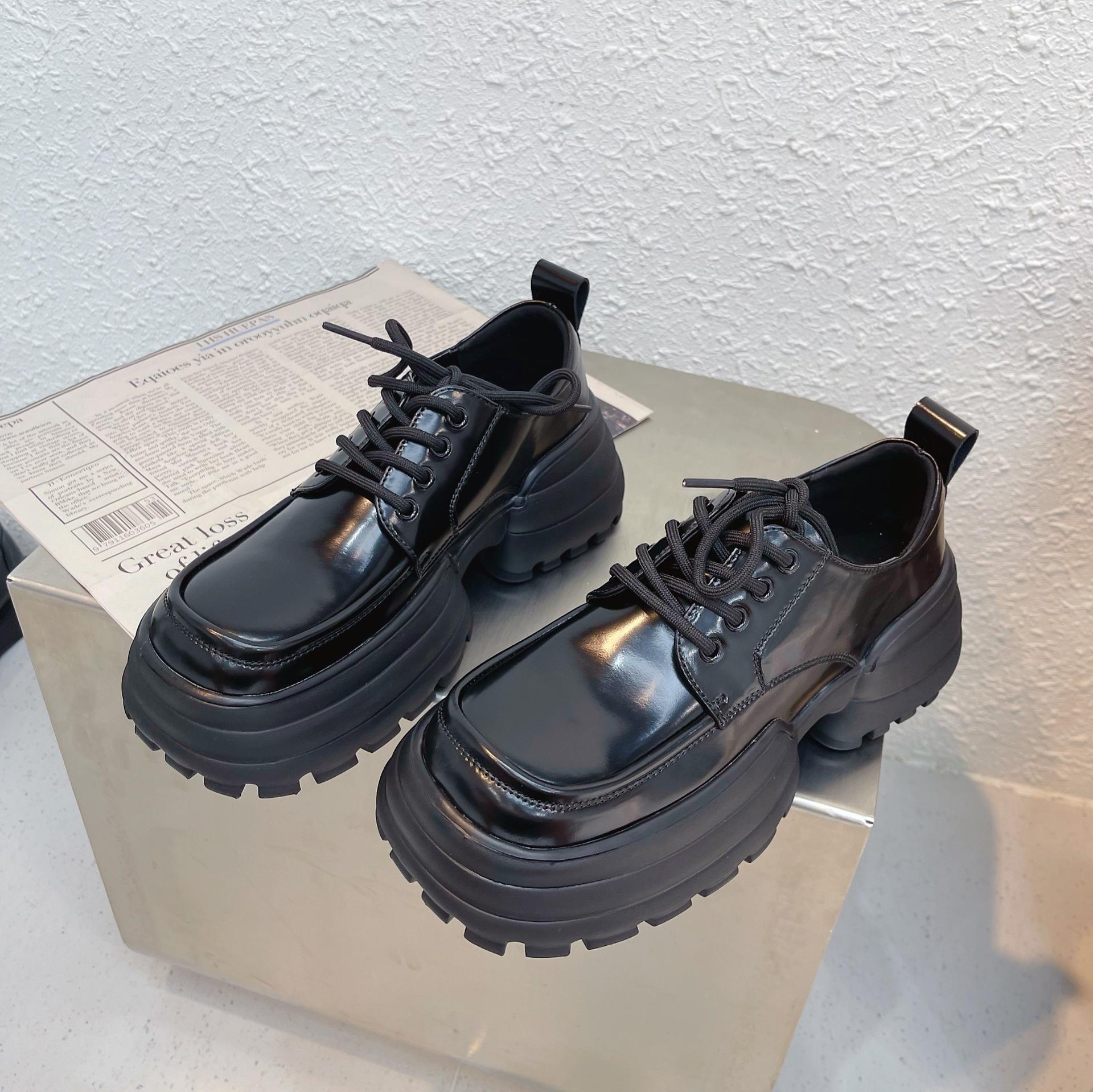 

Женские туфли-оксфорды на платформе с квадратным каблуком и шнуровкой, женские туфли для вечеринок и ролевых игр, модные туфли на высоком каблуке для женщин 35 чёрный