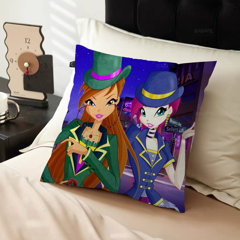 Girl-W-Winx Catoon Clubs Pillow Anime Pillow Sofa Bed Head Pillow Cover Cushion Cover 45x45 Cm Fashion