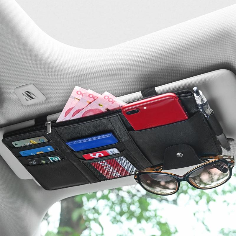 Auto Sonnenblende Schirm Stifthalter Visitenkartenhalter Organizer Aufbewahrungsbox Sonnenbrillenclip Verstauen Aufräumen Autozubehör