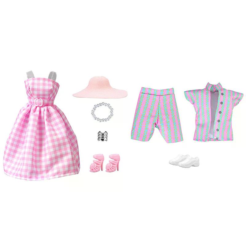 30cm 11-inch Doll Clothes Checkered Dress Sequin Top Pants Striped Clothing Accessories Girls Toys Gift