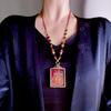 3D Hand-Painted Yellow Jambhala Thangka Zhakiram Gau Box Necklace
