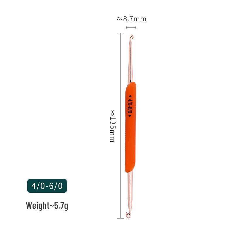 TPR Soft Rubber Double-Ended Crochet Hook Set, 5-Piece DIY Yarn Knitting Tool for Home Crafts