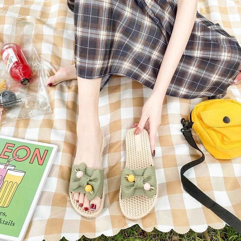 Fashion Woman Slippers Flat Slides Outside Sandals Shoes for Women Open Toe Non Slip Clappers Summer Footwear Comfortable and Elegan Pvc