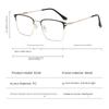 Plain Glasses Metal Full Rim Glasses Men Rectangle Prescription Eyeglass Frames For Optical Lenses Anti Blue Light