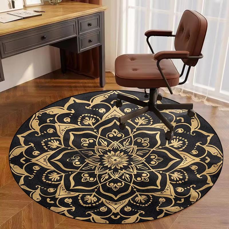 Home Decor European Round Carpet for Bedroom Bedside Swivel Chair Mat Soft Non-slip Coffee Table Area Rugs Dining Room Floormat