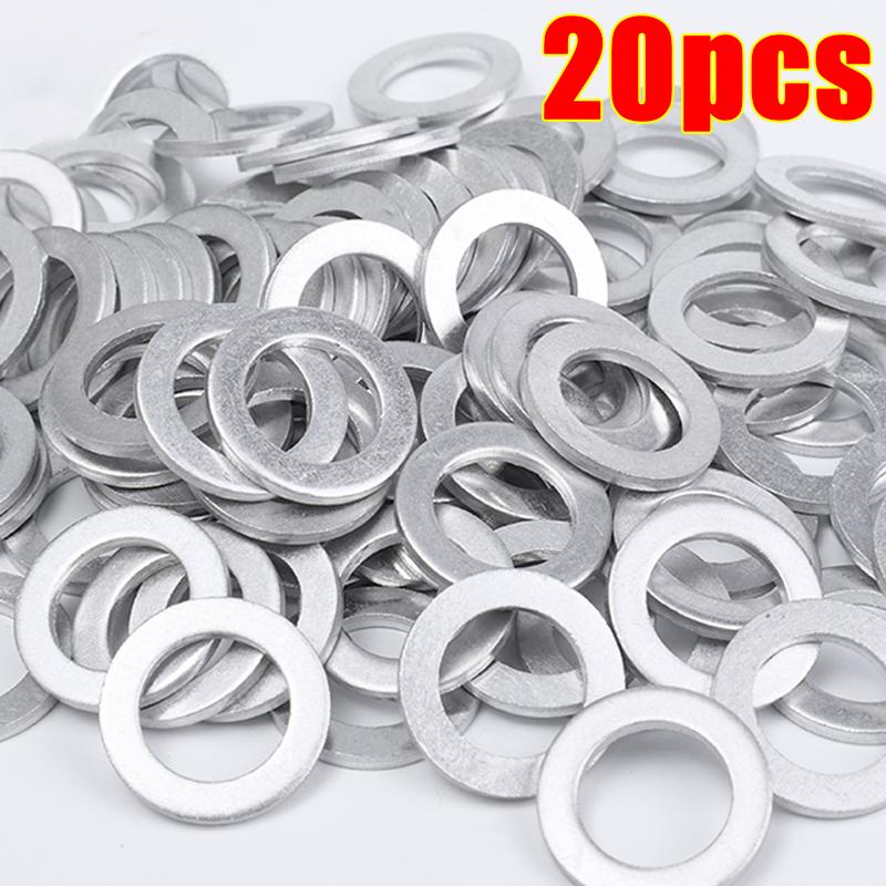 14mm Aluminum Oil Drain Plug Crush Washer Set Non-Slip for Lasting Sealing Car Exterior Accessories for Oil Change Compatible