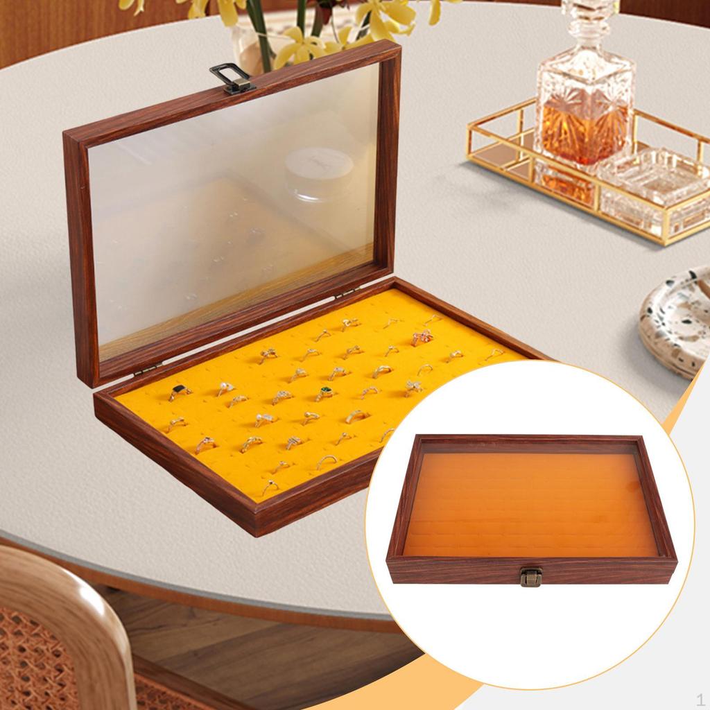 Jewelry Box Container Multifunctional Lockable with Flip Clear Open Lid Large Capacity Gifts