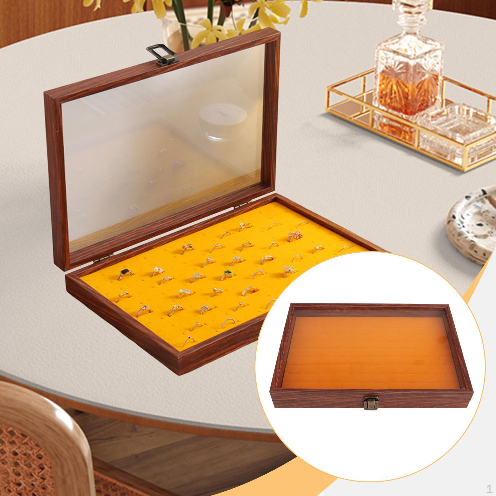 

Jewelry Box Container Multifunctional Lockable with Flip Clear Open Lid Large Capacity Gifts Style A