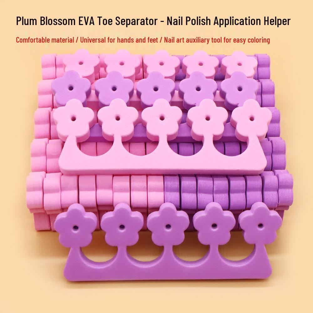 Plum Blossom Split Toe and Finger Separator - Cute, Disposable EVA Sponge with 4 Holes.