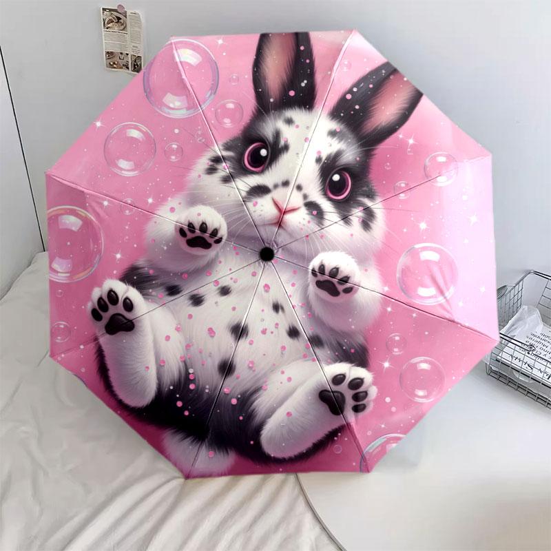 Black white animals Pattern Pattern New Style Umbrella, 1 Piece Automatic Folding Umbrella, Portable Travel Umbrella, Outdoor Umbrella, Birthday Gift