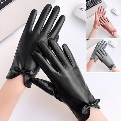 Herbst- und Winter-Thermohandschuhe Leder Touchscreen