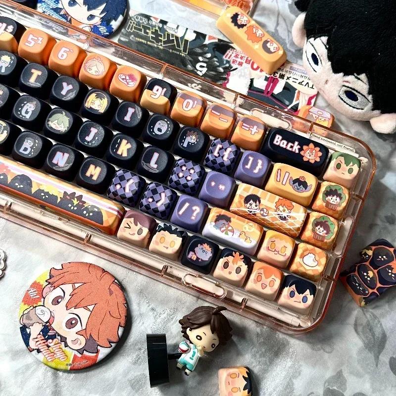 Haikyuu Keycaps Custom MOA SOA OEM Profile Point Keycap Cute Anime Graffiti Fly High Key Cap Artisan Gaming Mechanical Keyboard