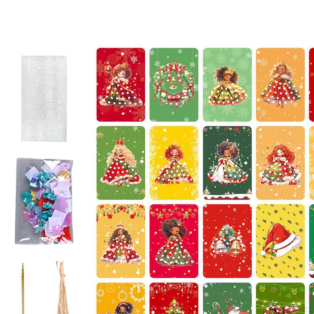 DIY Painting Sticker Christmas Themed Craft Toys Princess Dress 3D Pasted Poking Drawing Boards