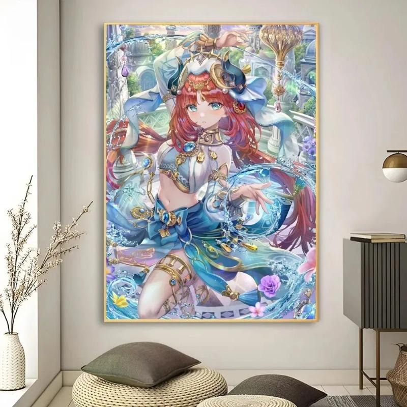 

Genshin Impact Аниме Игра Плакат Искусство Настенные Росписи Декор Спальня Офис Игровая Комната Декор Подарки Кавайный Холст Картина Кошки Машины 21cm×30cm NoFrame