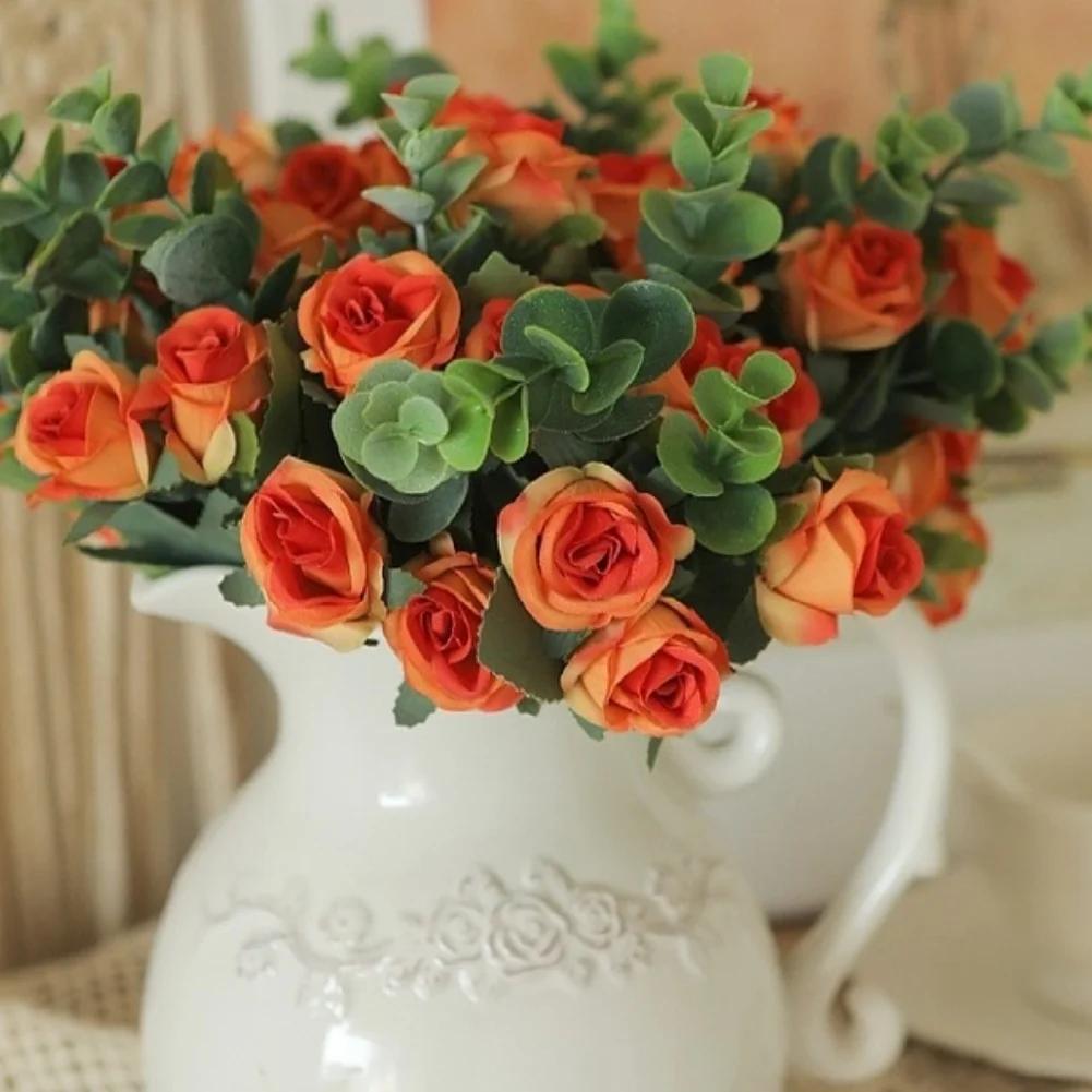 1pcs Artificial Rose Flower Fake Silk Flowers Artificial Flower Wedding Decoration Home Decoration For Outdoor Garden