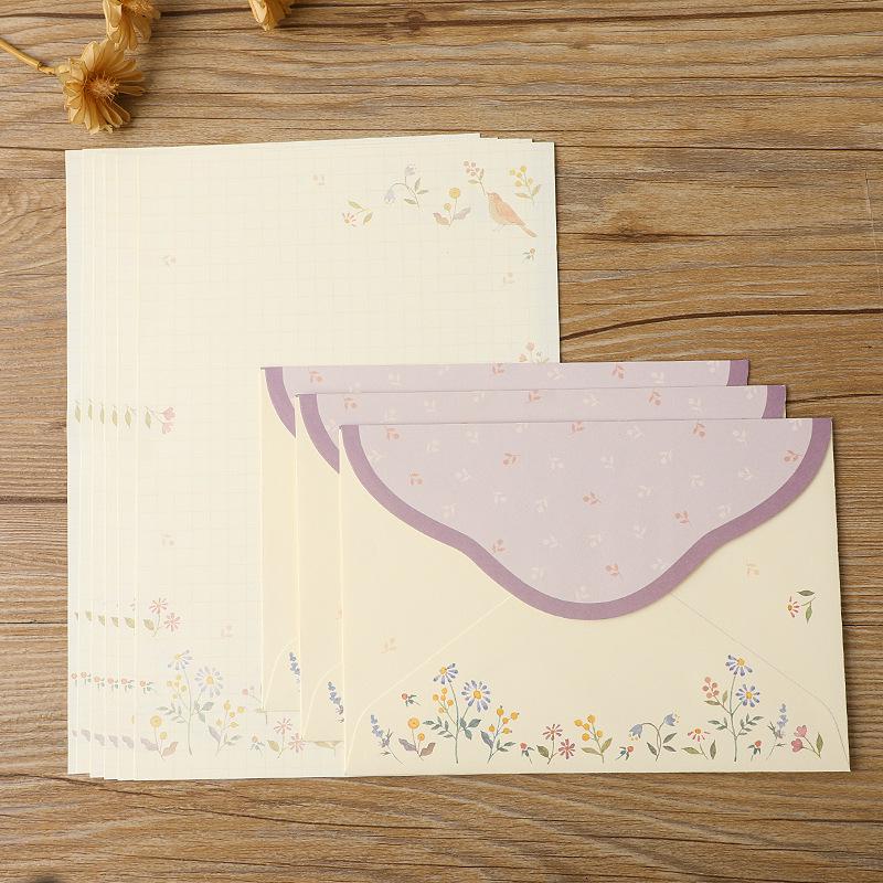 Japanese Style A5 Letter Paper & Cute Cartoon Cat Envelopes Set