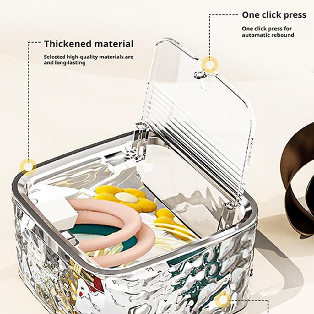 Transparent Acrylic Hair Accessories Storage Box Hair Clip Hair Band Jewelry Makeup Stationery Organizer Box For Home Bathroom