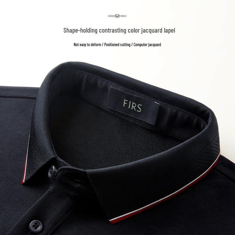 Shanshan Men's Polo Collar Long-Sleeve T-Shirt