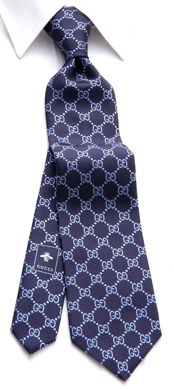 Gucci Navy GG Pattern Tie GUJ-817 [Used]