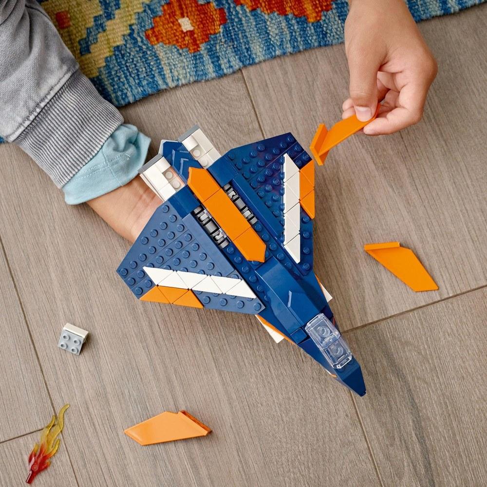 LEGO Creator Expert Supersonic Jet Toy Playset 31126 Vehicle Car Minifigure Birthday Gift for Boys and Girls Age 7-9 Small Children