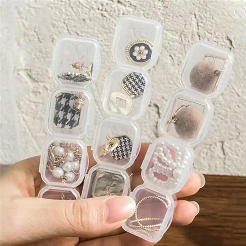 Practical-Nail Jewelry Plastic Transparent Storage Box Detachable. NONE