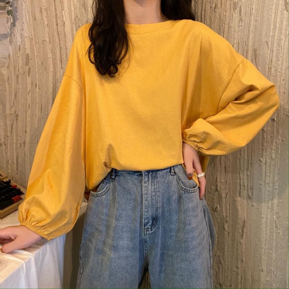 Women's Loose Fitting Pullover Long Sleeved T-shirt for Women