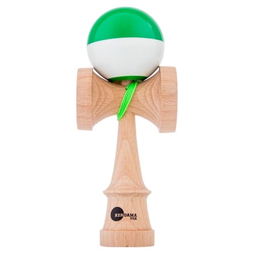 KENDAMA USA Kaizen Kendama Jet Shape Half Split Improved Kendama Half Split JET Shape (Green White)
