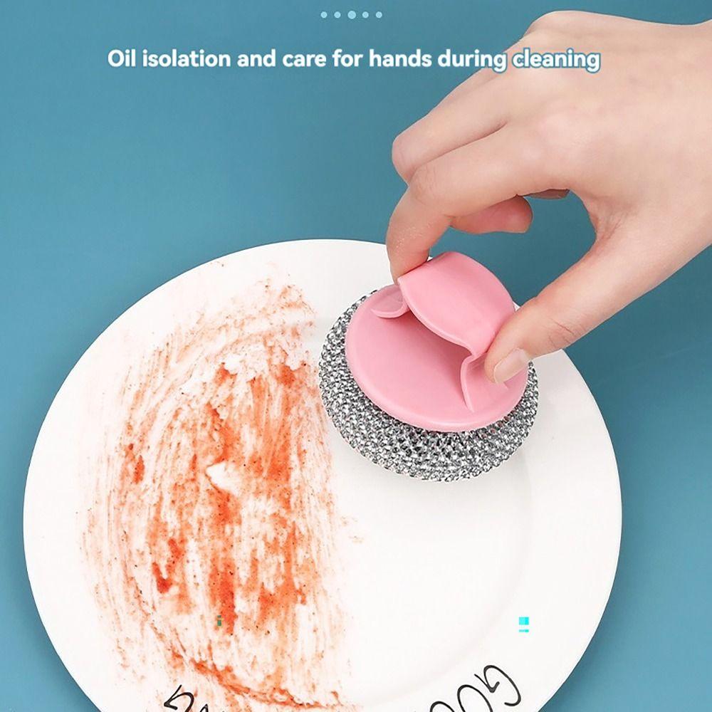 Non-stick Oil Cleaning Ball with Handle Dish Washing Tool Pot Cleaning Brushes  for Housekeeping