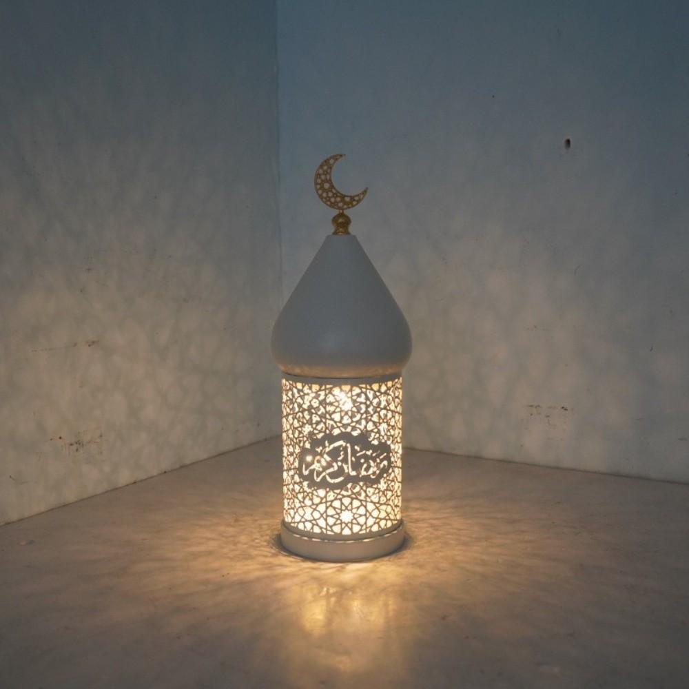Hollow Pattern Moroccan Night Light Soft LED Light Masjid Lantern Moon LED Lamp  Eid Mubarak