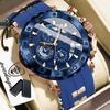 Reloj Deportivo de Lujo para Hombre Cronógrafo Impermeable Luminoso Moda Reloj Calendario Correa de Silicona Relojes de Cuarzo