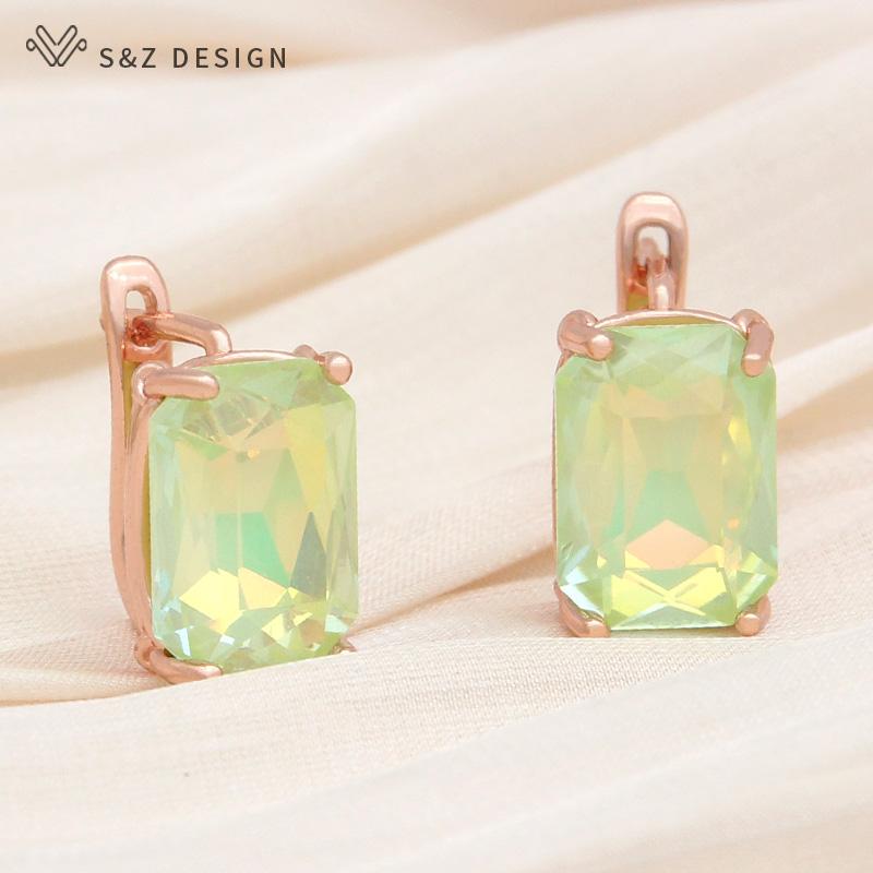 

Модные элегантные прямоугольные серьги-капли с кристаллами для женщин, свадебные украшения цвета розового золота, серьги в подарок