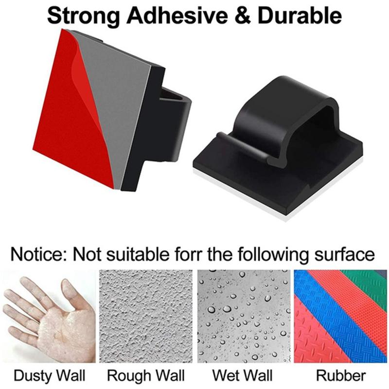 20/40 Pcs Self-adhesiv Cable Clips Wire Clips Cable Wire Management Wire Cable Holder Clamps for Car Office and Home