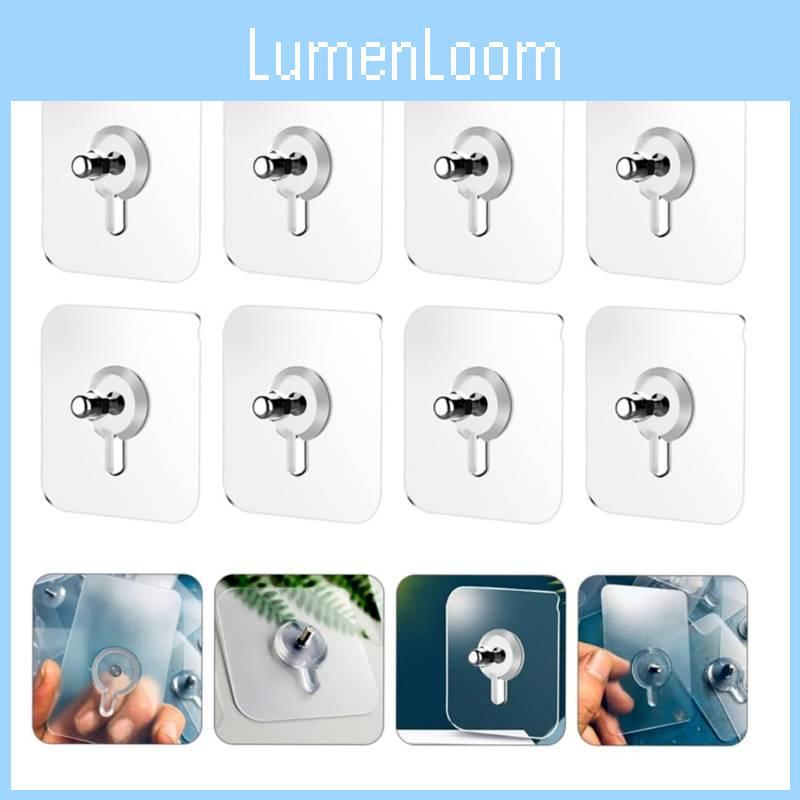 Non Drill Adhesive Hook Stainless Steel Transparent Wall Mount For Home Organization