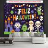 Party Backdrop Halloween Castle Stars Flat Cute Spooky Ghosts Pumpkins Witches Event Backdrop Decoration Party Decor
