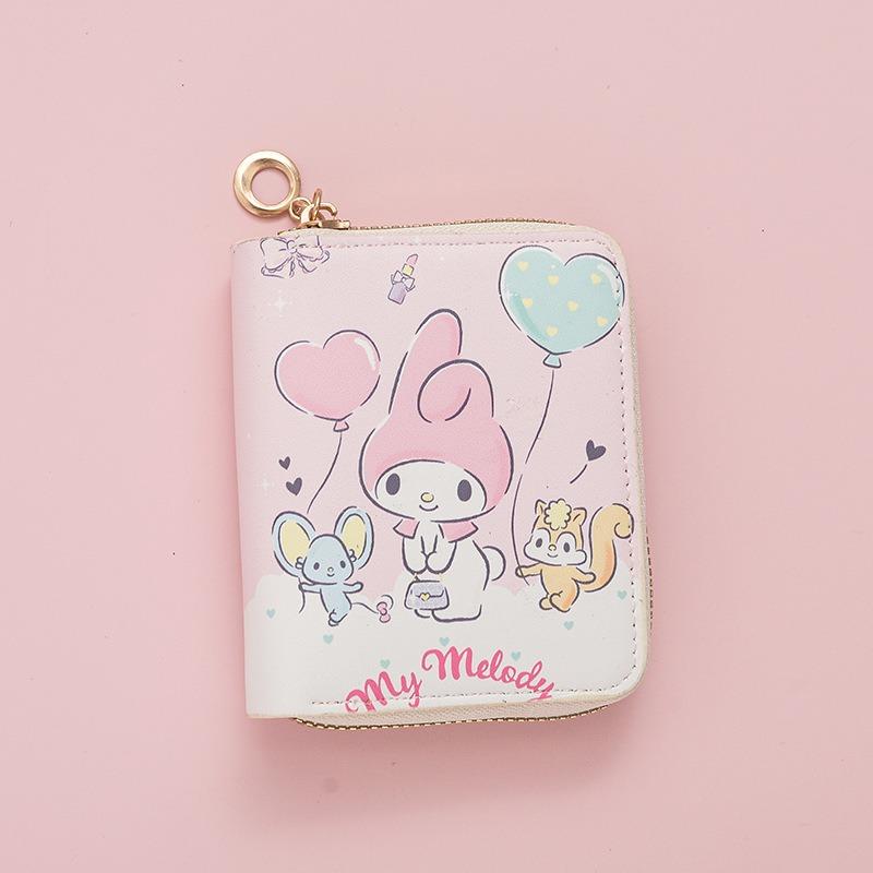 New fashionable cute small fresh printed change bag cartoon animation children's schoolgirl short zipper