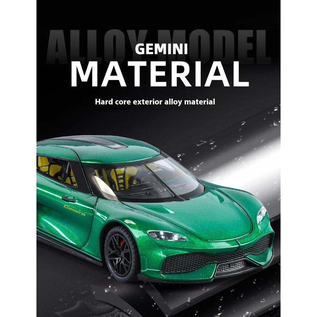 1/24 Koenigsegg Gemera GT Sports Car Alloy Diecast Model Collect Hobby Model Ornaments Gift for Friend Pull Back Toy New Style Sports Car