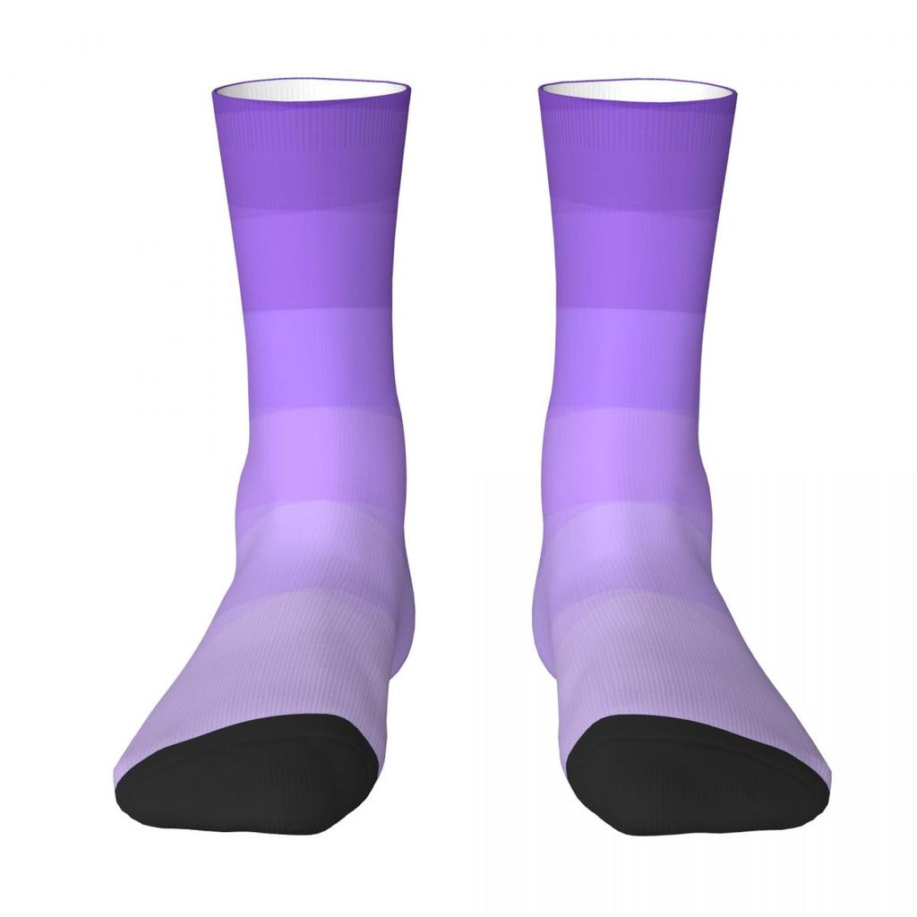 Ombre Polygonal Socks Autumn Gradient Purple Stockings Vintage Couple Medium Soft Socks Custom Outdoor Sports Anti-Slip Socks