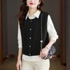 Round Neck Knitted Sleeveless Vest for Women, Fashionable and Versatile Warm Layered Vest Jacket Can Be Worn Inside and Outside