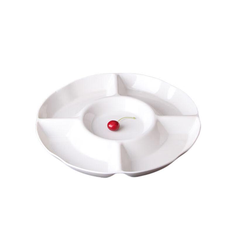Qianxing A8 White Melamine 5-Compartment Divided Serving Platter