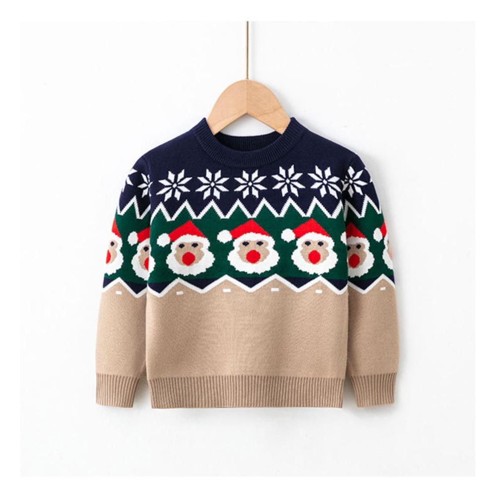 New Children's Christmas Sweater Collection: Girls' and Boys' Autumn/Winter Cartoon Pullover Knitwear
